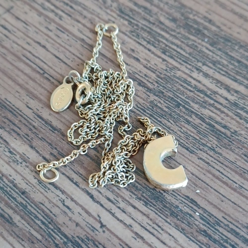 Avon Vintage - Letter "C" Initial Gold-Tone Necklace